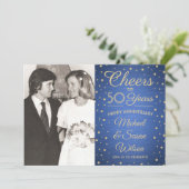 ANY Anniversary 2 Photo応援ブルーと金ゴールドパーティー 招待状 (スタンド正面)