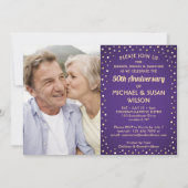 ANY Anniversary 2 Photo応援紫と金ゴールドパーティー 招待状 (裏面)