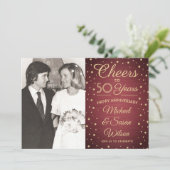 ANY Anniversary 2 Photo応援Burgundy金ゴールドパーティー 招待状 (スタンド正面)