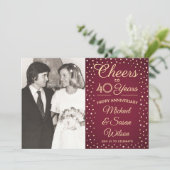 ANY Anniversary 2 Photo応援Burgundy金ゴールドパーティー 招待状 (スタンド正面)