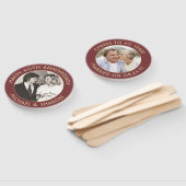 ANY Anniversary 2 Photo エレガント Burgundyと金ゴールド ハンドファン (組立なし)