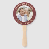 ANY Anniversary 2 Photo エレガント Burgundyと金ゴールド ハンドファン (裏面)