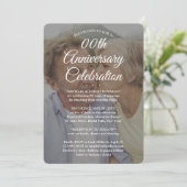 ANY Anniversary 2 Photo エレガント White文字オーバーレイ 招待状 (スタンド正面)