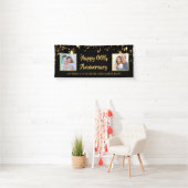 Any Anniversary Black金ゴールドStars 2写真 横断幕 (インサイチュ)