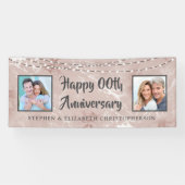 Any Anniversary Then & Now写真バラ金ゴールド大理石 横断幕 (横)