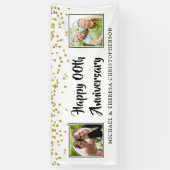 Any Anniversary Then & Now写真金ゴールド紙吹雪 横断幕 (縦)