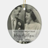 Any Anniversary Year Christmas 結婚's 2 Photo セラミックオーナメント (左)