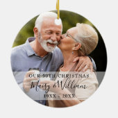 Any Anniversary Year Christmas 結婚's 2 Photo セラミックオーナメント (裏面)