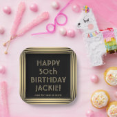 ANY Birthday Party エレガントクラシック金ゴールド ペーパープレート (パーティー)