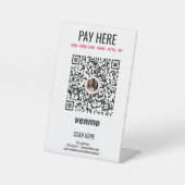 Any Business Venmo Pay Here Pedestal Sign 台座サイン (正面)