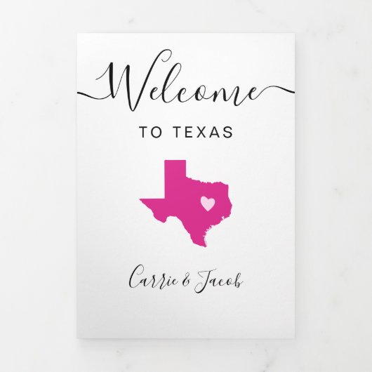 Any Colorテキサス州結婚の歓迎の日程 三つ折りプログラム (カバー)