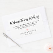 Any Colorハートミニマルシンプルリスト結婚の歓迎 長方形シール (封筒)