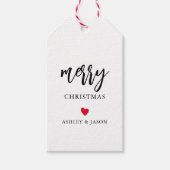 Any Colorハートメリークリスマス、ミニマリストシンプルー ギフトタグ (正面)