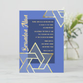 Any Colorバー(ユダヤ教の)バル・ミツバー大金ゴールド星David 招待状 (スタンド正面)