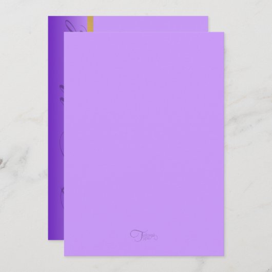 Any Color招待状バルミツワーと紫 招待状 (正面/裏面)