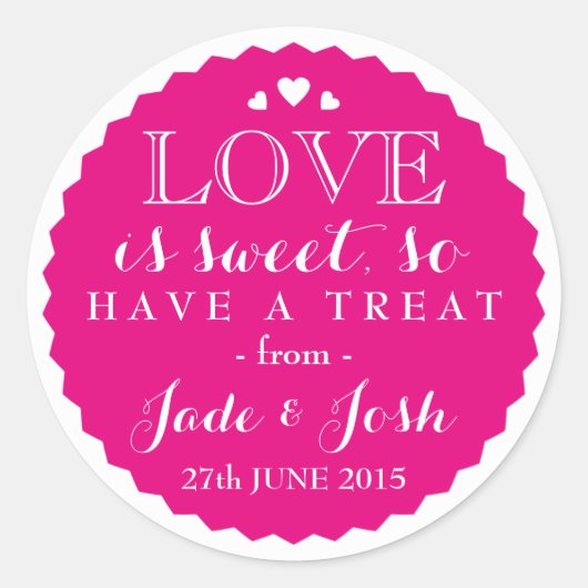 ANY COLOR結婚式の引き出物スイートジャールラウンド ラウンドシール (正面)