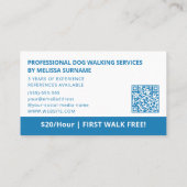 Any Color イタリアン Greyhound -ドッグウォーカー 名刺 (裏面)