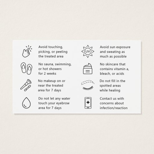 Any Color グラデーション Powder Browsアフターケアアドバイス (裏面)