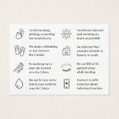 Any Color グラデーション Powder Brows AfterCareアドバイス (裏面)