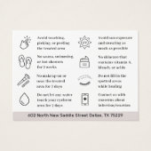 Any Color グラデーション Powder Brows AfterCareアドバイス (裏面)