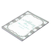 Any Color ストライプ & Mint紙吹雪ウェディングプランナー ノートブック (左側)