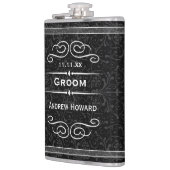 Any Color パーソナライズされた ヴィンテージ結婚Groomの日付 フラスク (左)