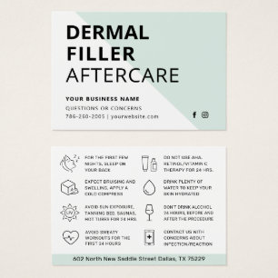 Any Color モダン Dermal Filler Aftercare Card