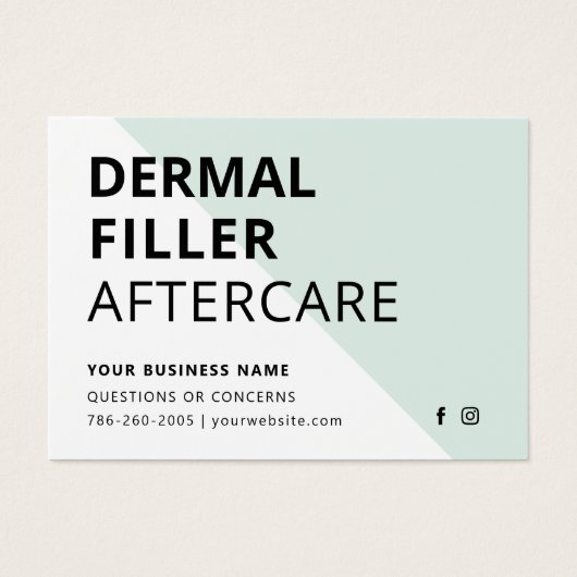 Any Color モダン Dermal Filler Aftercare Card (正面)
