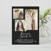 Any Color モダン Sweet 16ミニマルパーティー写真 招待状 (スタンド正面)