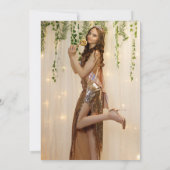 Any Color モダン Sweet 16ミニマルパーティー写真 招待状 (裏面)