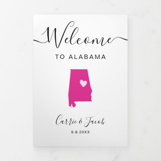 Any Color Alabamaの結婚旅程レター 三つ折りプログラム (カバー)