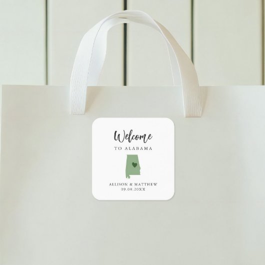 Any Color Alabama 結婚's WelcomeバッグまたはBox スクエアシール