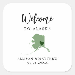 Any Color Alaskaの結婚WelcomeバッグまたはBox スクエアシール