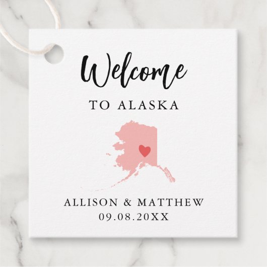 Any Color Alaska's Welcome結婚バッグメッセージカード フェイバータグ (正面)