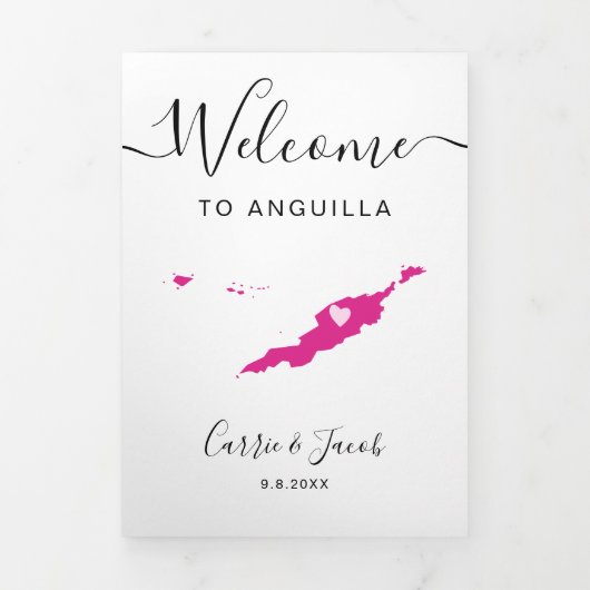 Any Color Anguillaのバッグ結婚歓迎の日程 三つ折りプログラム (カバー)
