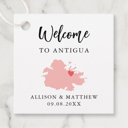 Any Color Antigua'結婚s Welcomeバッグ フェイバータグ (正面)