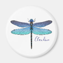 Any Color Background Dragonfly Magnet