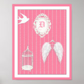 Any Color Background - Feather Wings Personalized ポスター (正面)