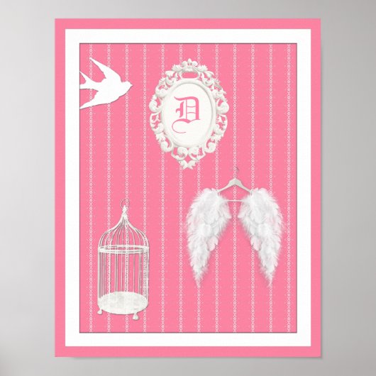 Any Color Background - Feather Wings Personalized ポスター (正面)
