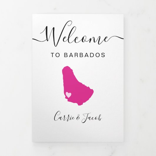 Any Color Barbadosのバッグ結婚歓迎の日程 三つ折りプログラム (カバー)