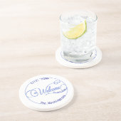 Any Color Bkgホームへようこそ美しいスクリプト コースター (側面)