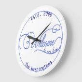 Any Color Bkgホームへようこそ美しいスクリプト ラージ壁時計 (傾斜)