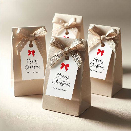 Any Color Bow | Chic Coquette Merry Christmas ギフトタグ