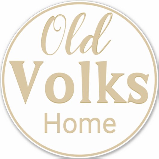 ANY COLOR COMBO Old VOLKS Home シール (正面)