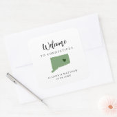 Any Color Connecticutの結婚WelcomeバッグまたはBox スクエアシール (封筒)