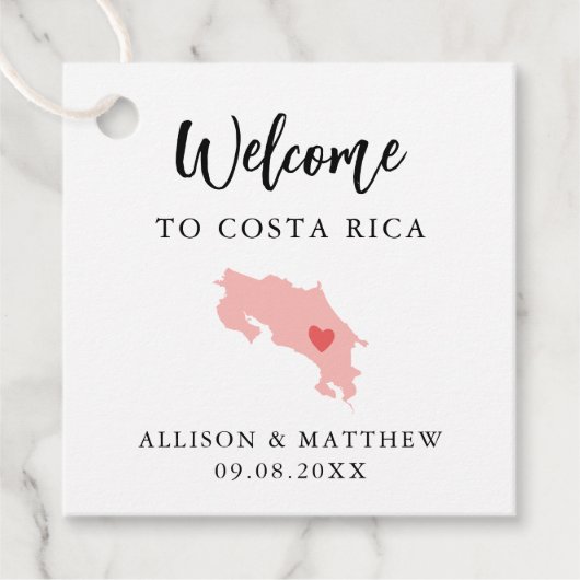 Any Color Costa Ricaの歓迎結婚バッグ フェイバータグ (正面)