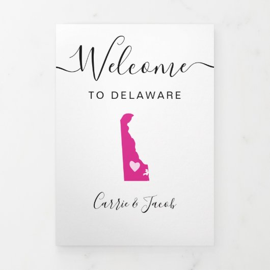 Any Color Delawareの歓迎結婚バッグの日程 三つ折りプログラム (カバー)