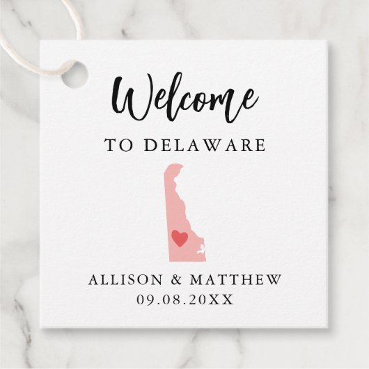Any Color Delaware 結婚's Welcomeバッグ フェイバータグ (正面)