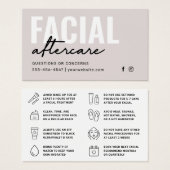 Any Color Facial Aftercare Instructionsカード (正面&裏面)