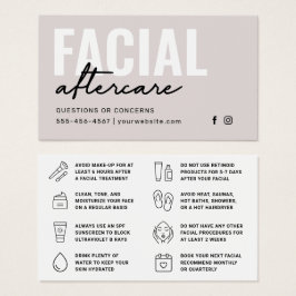 Any Color Facial Aftercare Instructionsカード